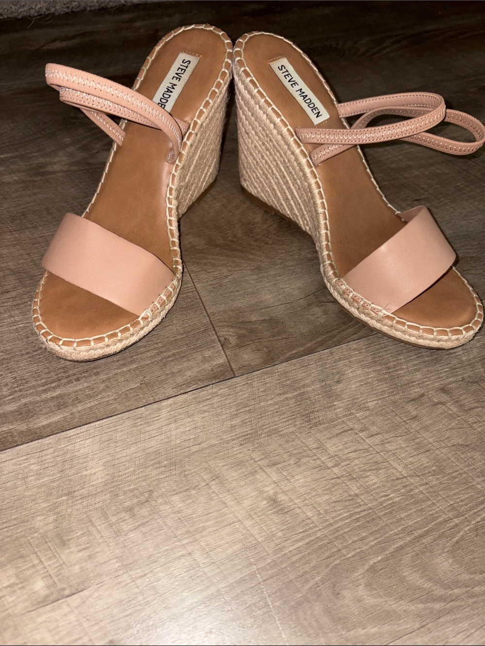 Steve Madden Blush Pink Espadrille Wedge Sandals